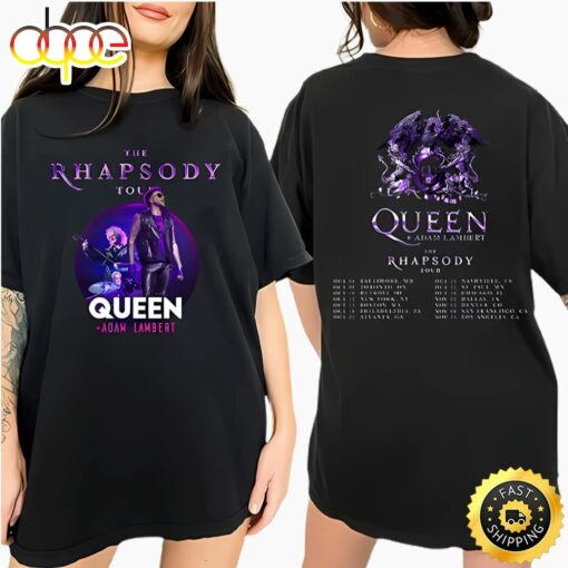 Queen Adam Lambert Rhapsody Tour 2 Sides Shirt