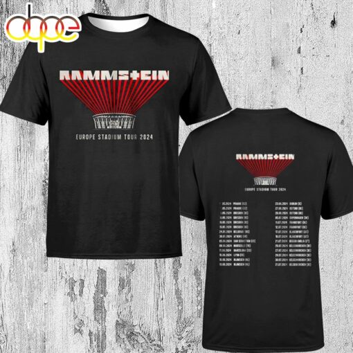 Rammsein European Stadium Tour 2024 Rock Band T-Shirt