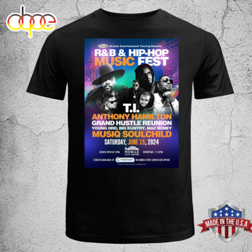 R&ampB &amp Hip-Hop Music Fest Black T-shirt Tee