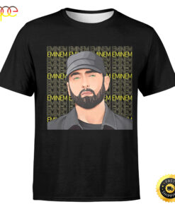 Rap God Eminem Name Pattern Black T Shirt 1