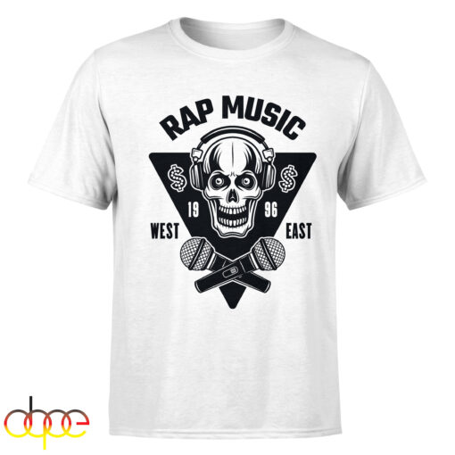 Rap Music Of The 90s Skullcap West and East T-Shirt