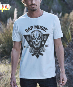 Rap Music Of The 90s Skullcap West and East T-Shirt 1 Rap Music Of The 90s Skullcap West and East T Shirt 2