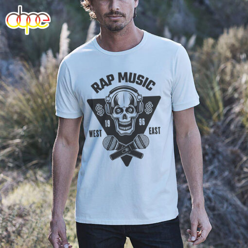 Rap Music Of The 90s Skullcap West and East T-Shirt