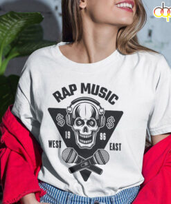 Rap Music Of The 90s Skullcap West and East T-Shirt 2 Rap Music Of The 90s Skullcap West and East T Shirt 3