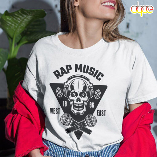 Rap Music Of The 90s Skullcap West and East T-Shirt