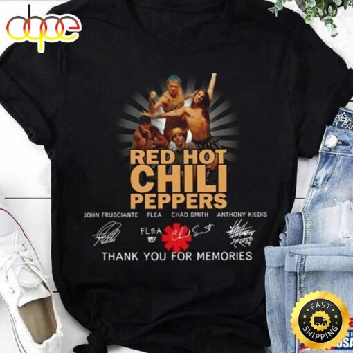 Red Hot Chili Peppers Band Signatures T-Shirt 2024 Tour Rhcp Rock Shirt