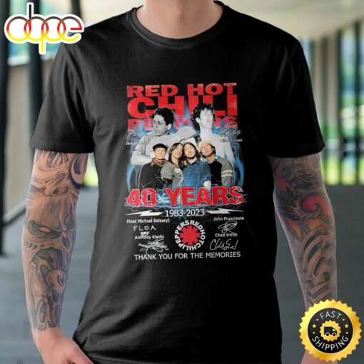 Red Hot Chili Peppers Thanks You For The Memories 40 Years 1983-2023 T-shirt