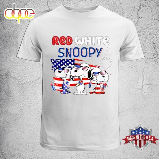 Red White Snoopy Happy 4th Of July 2024 Independence Day Unisex T-Shirt