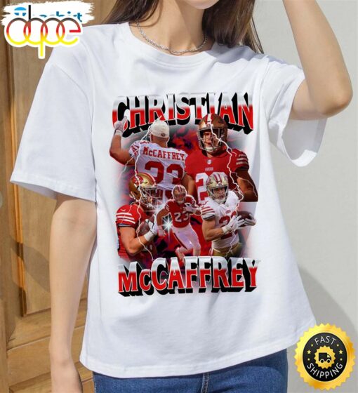 Retro Christian Mccaffrey Shirt, Nfl Football Vintage Long Sleeve Crewneck