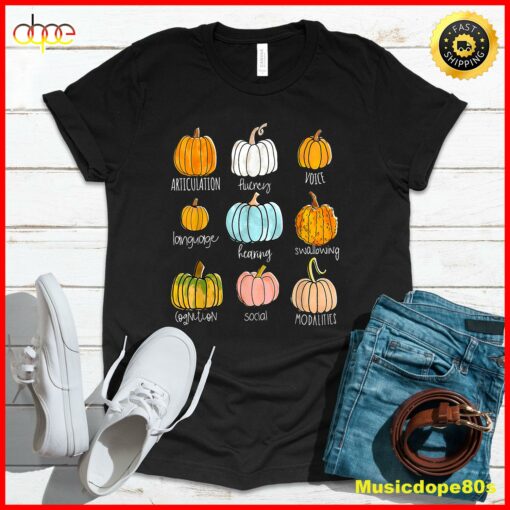 Retro Speech Therapy Pumpkin For Sped Teachers SLP Pumpkin T-Shirt