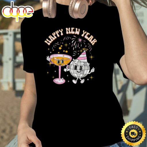 Retro Vintage New Year’s Eve 2023 Happy New Year Unisex Basic T-shirt