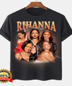 Rihanna Show 2023 Vintage 90s Hip Hop Rap Tour Black T-shirt