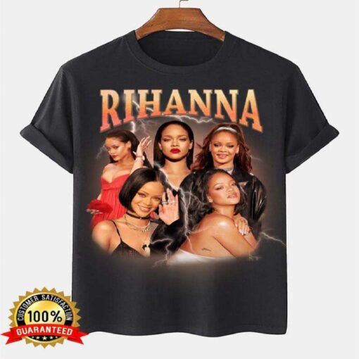 Rihanna Show 2023 Vintage 90s Hip Hop Rap Tour Black T-shirt