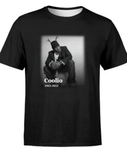Rip Coolio 1963 – 2022 Gangsta Paradise Artis Black T-shirt