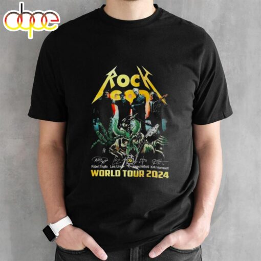 Rock God Metallica World Tour 2024 Signatures T-shirt