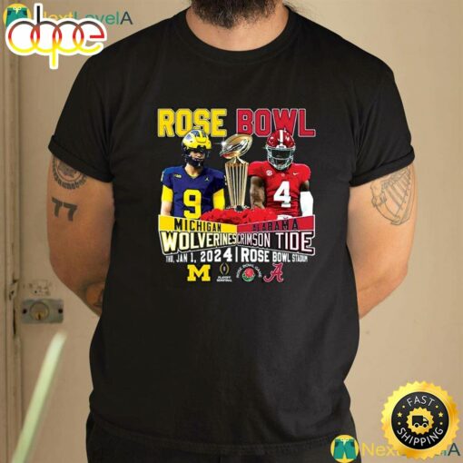 Rose Bowl Michigan Wolverines Vs Alabama Crimson Tide Thu Jan 1 2024 Rose Bowl Stadium Shirt