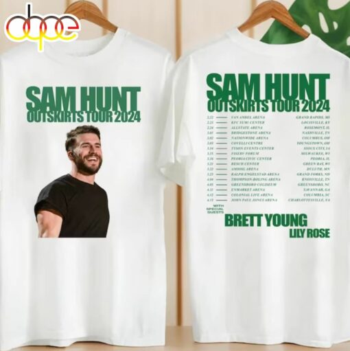 Sam Hunt 2024 Concert Merch, Sam Hunt 2024 Outskirts Tour T-Shirt