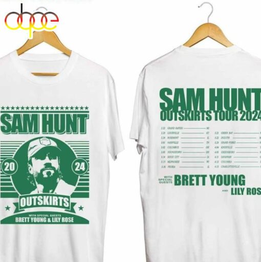 Sam Hunt 2024 Outskirts Tour Shirt Fan Country Music T-Shirt