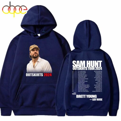 Sam Hunt Hoodie Outskirts Tour 2024 Merch Long Sleeve Streetwear Women Men Shirt