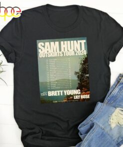 Sam Hunt Outskirts Tour 2024 Brett Young, Lily Rose Music Unisex T-Shirt