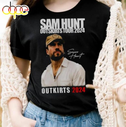 Sam Hunt Outskirts Tour 2024 With Brett Young &amp Lily Rose T Shirt