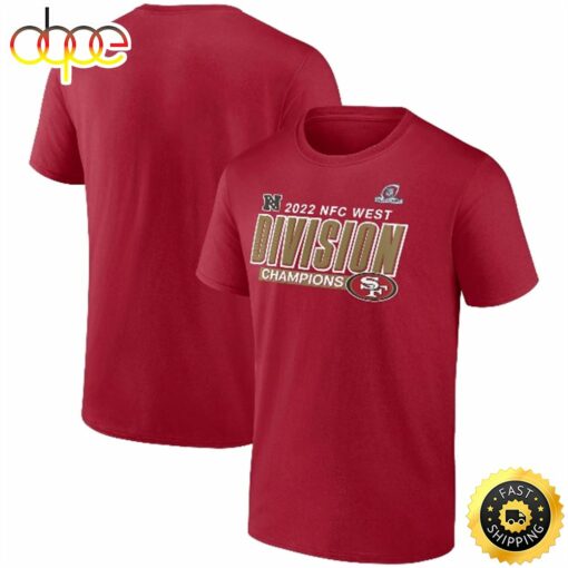 San Francisco 49ers Fanatics Branded 2022 NFC West Division Champions Divide &amp Conquer Scarlet T-shirt