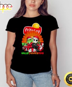 Santa Grinch And Jack Skellington Frito Lay Happy Hallothanksmas 2023 Shirt