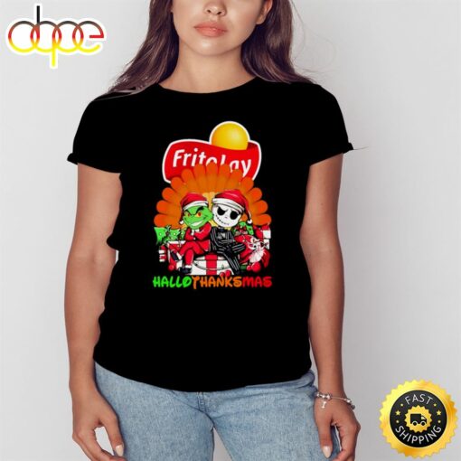 Santa Grinch And Jack Skellington Frito Lay Happy Hallothanksmas 2023 Shirt