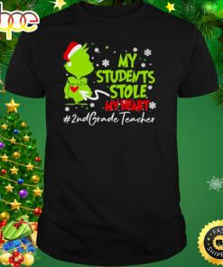 Santa Grinch My Students Stole My Heart #2nd Grade Christmas Shirt