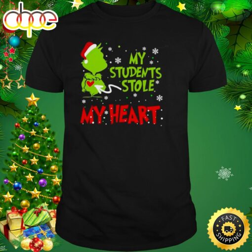 Santa Grinch My Students Stole My Heart Christmas Shirt