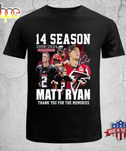 Season 2008-2024 NFL Atlanta Falcons Matt Ryan Thank You For The Memories Unisex T-Shirt