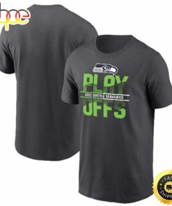 Seattle Seahawks 2022 NFL Playoffs Iconic Anthracite T-shirt