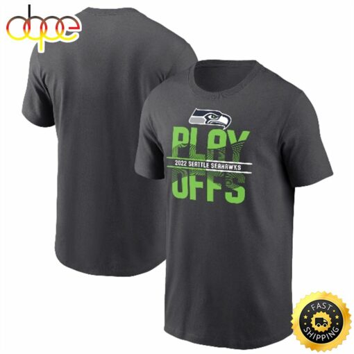 Seattle Seahawks 2022 NFL Playoffs Iconic Anthracite T-shirt