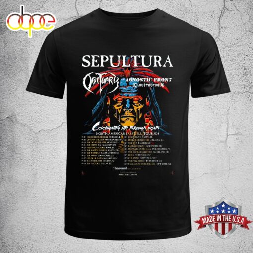 Sepultura Obituary Agnostic Front Claustrofobia Celebrating Unisex T-Shirt