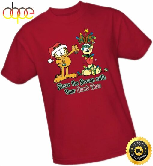 Share The Season With Your Dumb Ones – Christmas – Garfield Adult T-Shirt