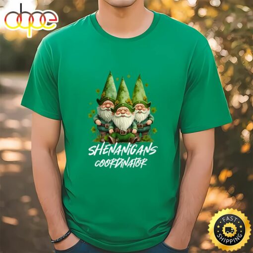 Shenanigans Coordinator St Patricks Day Gnomes Green Proud T-Shirt