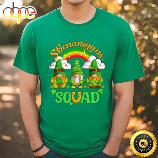 Shenanigans Squad Gnomes Shamrock Happy St Patrick’s Day T-Shirt