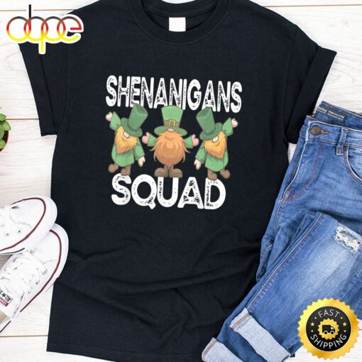 Shenanigans Squad Irish St Patricks Day Gnomes Shamrock Boys T-Shirt