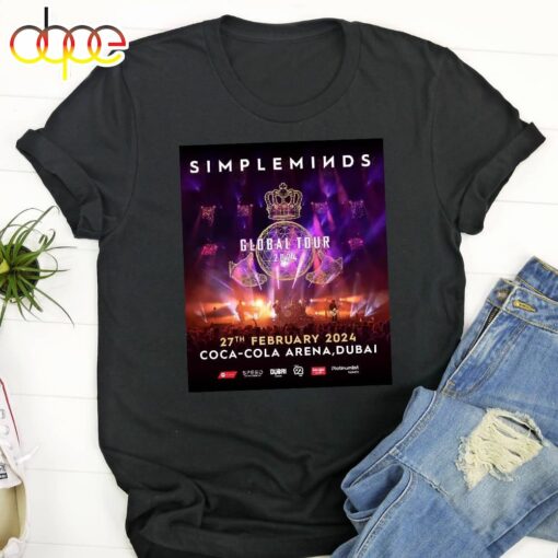 Simple Minds Live Concert in Dubai 27th Feb 2024 Black T-shirt