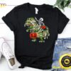 Skeleton Riding Mummy Dinosaur T rex Halloween Funny Pumpkin T-Shirt