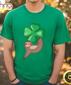 Sloth Hugging Shamrock Leprechaun Irish St Patricks Day Gift T-Shirt
