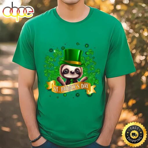 Sloth Lucky ST.Patrick’s Day Black Standard T-Shirt