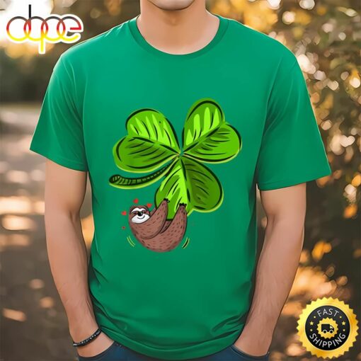 Sloth Shamrock St. Patricks Day Funny Sloth Irish T-Shirt