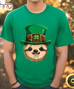 Sloth St Patricks Day T shirt Boys Kids Leprechaun On Men’s T-Shirt