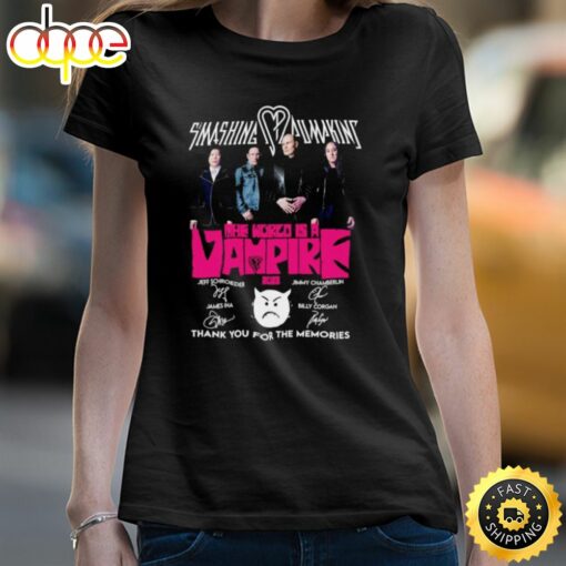 Smashing Pumpkins The World Is A Vampire 2023 Thank You For The Memories Signatures Shirt