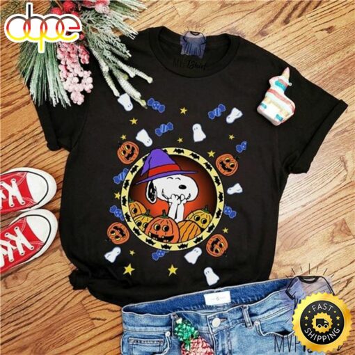 Sn00py Fans Funny Snoopy Cartoon Halloween Black T Shirt