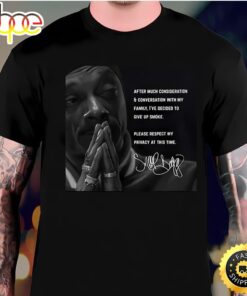 Snoop Dogg Says He Is Giving Up Smoking On Instagram Vintage T-Shirt