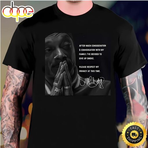 Snoop Dogg Says He Is Giving Up Smoking On Instagram Vintage T-Shirt