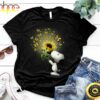 Snoopy And Sunflower Black T Shirt