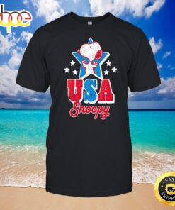 Snoopy And Woodstock 4th Of July-unisex Black T-shirt